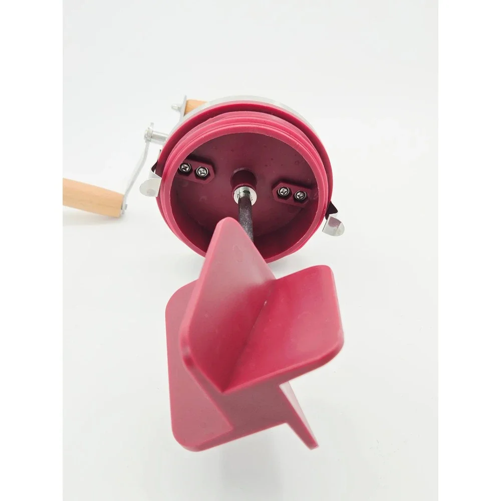 Kilner Hand Crank Butter Churner Attachment Stainless Steel Wooden Handle Red